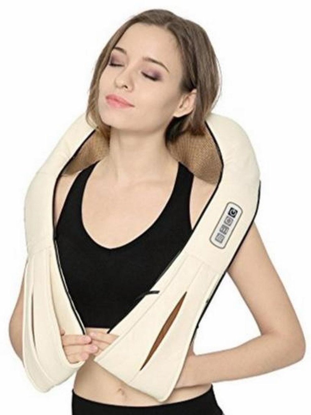 Nekteck Shiatsu Neck Back Massager With Heat Beige LMS-801